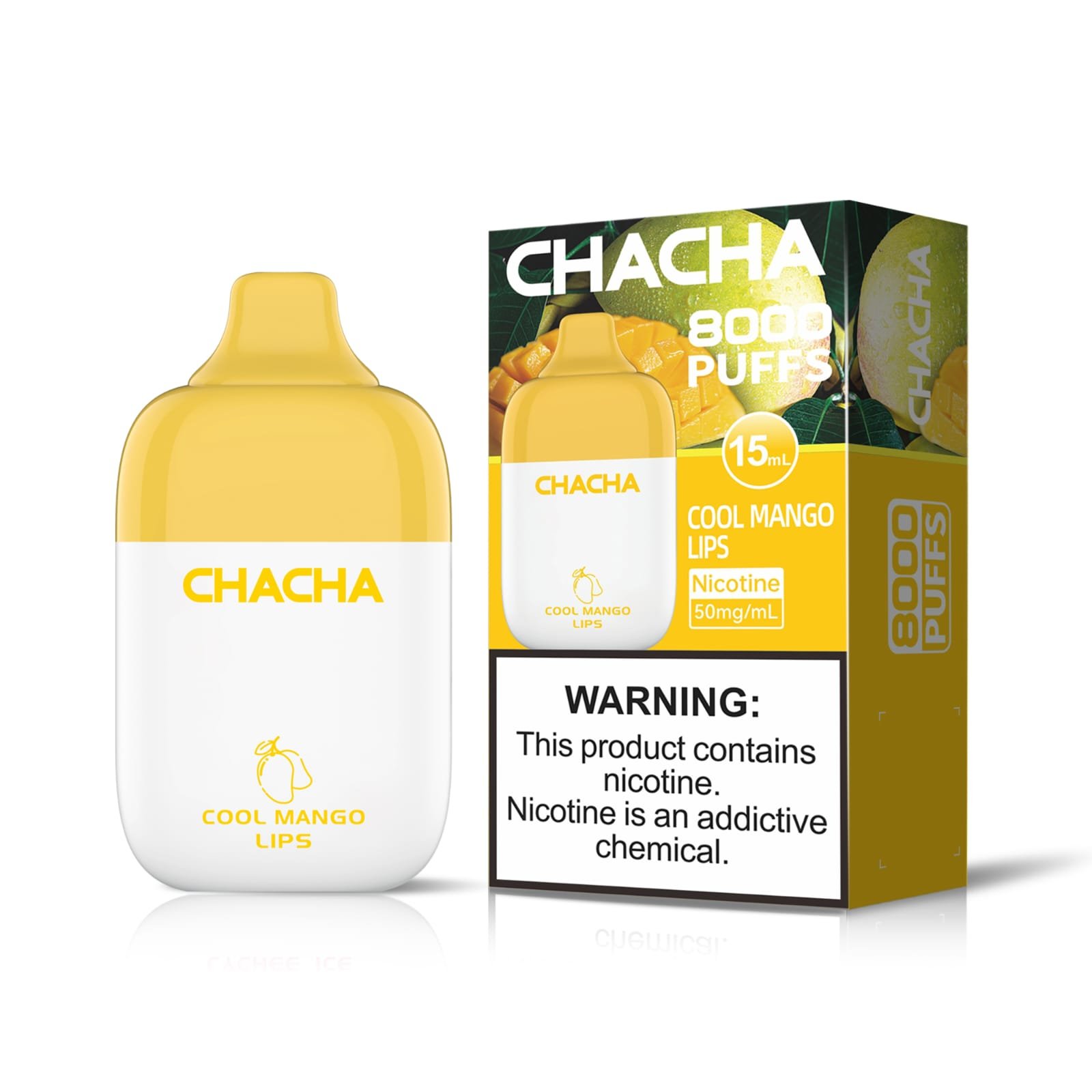 chacha disposable vape 8000 puff cool mango lips 1