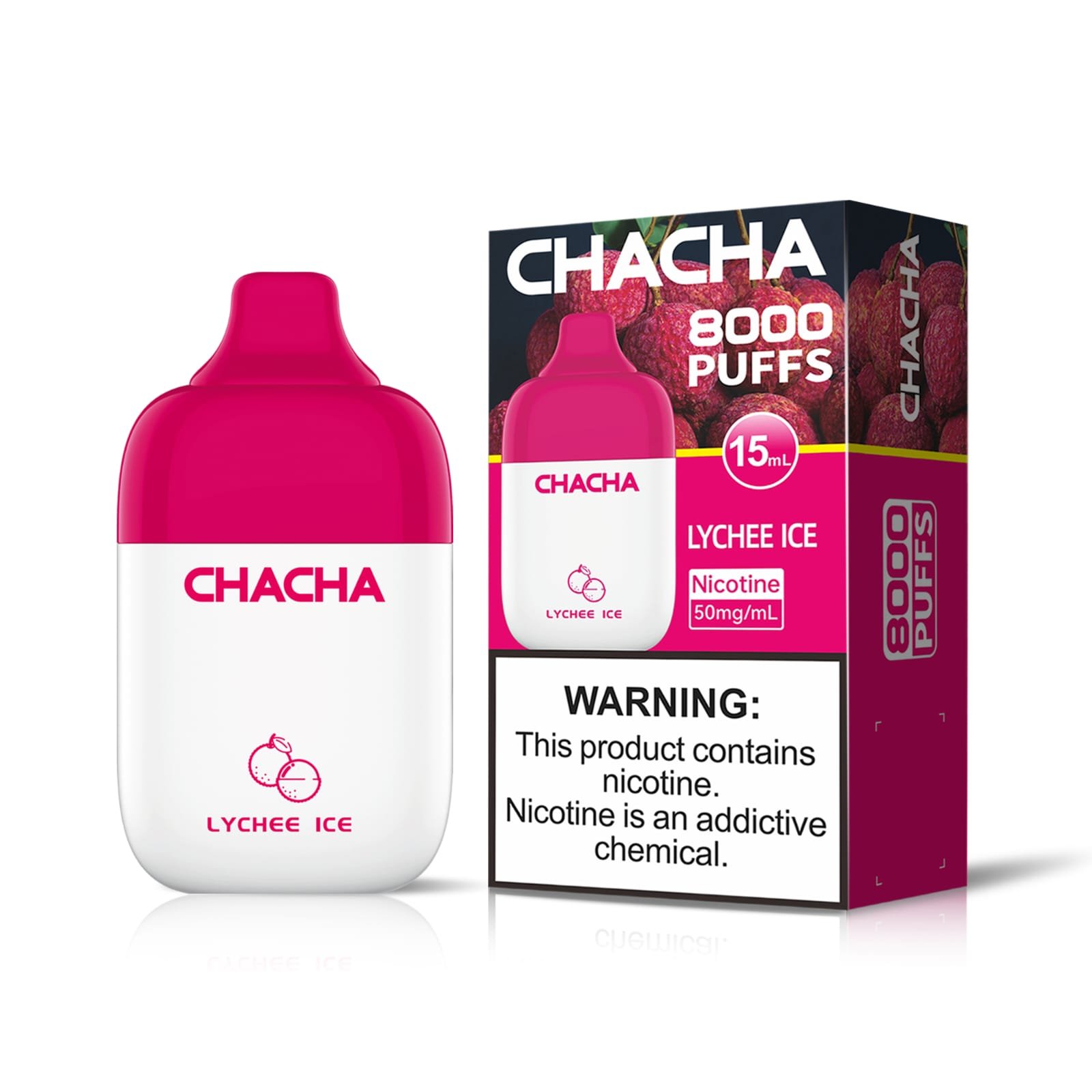 chacha disposable vape 8000 puff lychee ice 1